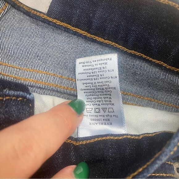 Everlane The High Rise Skinny Jeans Dark Wash Size 24 Ankle - Picture 3 of 6